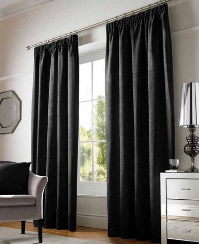 chenille black eyelet curtains